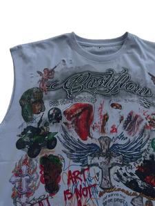 Camiseta de algodón 100% de fabricante, estilo oversize, corta, hip hop, con estampado de dibujos animados, para hombre, personalizada, streetwear, jersey de 260 gramos, impresión digital - Product Image 3