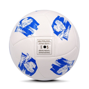 Balón de Fútbol de Entrenamiento de Cuero Sintético PU Cosido a Máquina, Gráficos Azules Únicos, Ligero y Duradero para Jóvenes, Academias y Clubes - Product Image 2