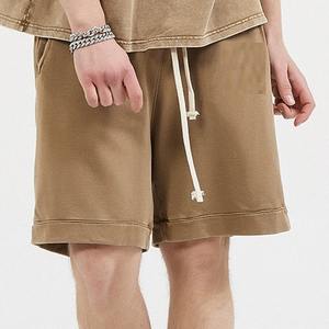 Shorts baggy décontractés noirs lavés à l'acide avec cordons Shorts personnalisés pour hommes à vendre - Product Image 5