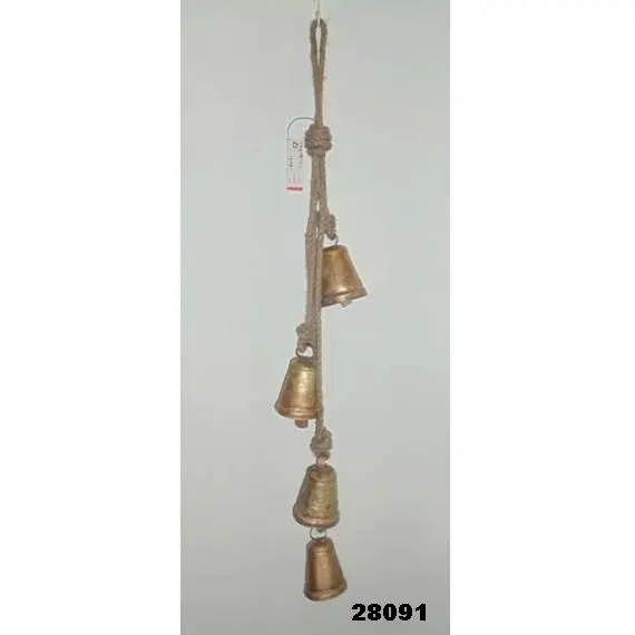 Metal Rustic Gold Cow Bells Wind Chimes for Home Balcony Garden Positive Energy