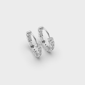 Pendientes de aro de diamante redondo cultivado en laboratorio de 0,56 quilates en oro blanco de 18 quilates - Product Image 3