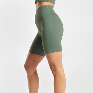 Pantalones cortos de motorista para mujer con impresión de logotipo personalizado OEM Fit tela transpirable para entrenamiento de gimnasio y Fitness Etiqueta Privada - Product Image 4