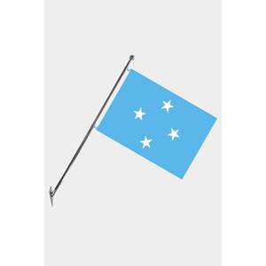 Micronesia Telescopic Flagpole <b>Set</b> Wall-Mounted with Digital Printed Polyester Banners - Product Image 1