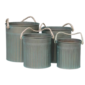 Wholesale Hot Selling Rustic Metal <b>Large</b> Galvanized Planter Garden Accessories Antique Finishing <b>Large</b> Planters Pots Set of 4 - Product Image 6