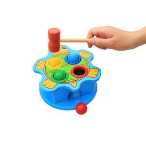 Martellante scatola a sfera bambino cartone animato in legno tavolo a percussione educazione precoce bussare gioco da tavolo giocattolo criceto knock Ball gioco - Product Image 6