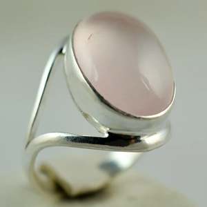 Handmade 925 Sterling Silver <b>Opal</b> <b>Ring</b> Boho Style Rose Quartz Oval January Birthstone Jewelry Perfect Birthday Gift for Her - Product Image 5