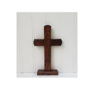 Croix en bois de couleur naturelle de la meilleure qualité fournisseur de gros pour l'église et la décoration de la maison au prix d'usine