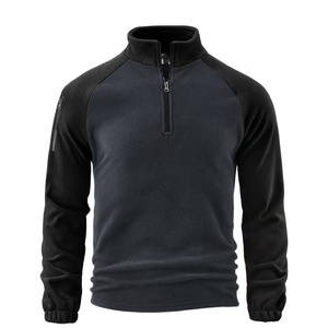 Sweat à capuche en polaire polaire pour homme, automne et hiver, avec col montant, demi-zip, manches longues, pull-over - Product Image 6