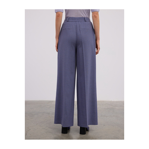Pantalon large anti-rides indigo plissé avec taille élastique non doublé - Product Image 6
