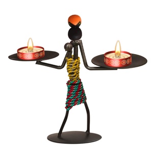 Bougeoir décoratif structuré en métal fait à la main avec cadre en fil métallique, pièce maîtresse de table de Noël, bougeoirs de vente chaude - Product Image 6