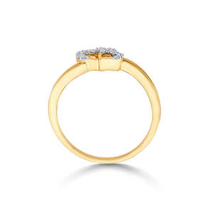 Anillo de Oro con Diamantes Entrelazados en Forma de Corazón - Product Image 4