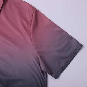 Nouveau Design hommes 1/4 Zip couleur progressive Golf polos été revers manches courtes Slim Fit Polo t-shirt - Product Image 4