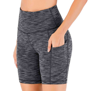 Shorts de Ciclismo para Mujer de Alta Calidad, Algodón/Spandex, Color Sólido, Cintura Media, Ajuste Ceñido, Dobladillo Inferior Personalizado por Sublimación, Bolsillos Laterales - Product Image 3