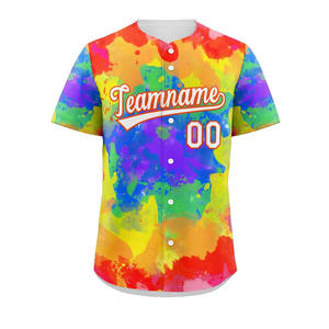 Camiseta de béisbol de malla personalizada de talla estadounidense, ropa deportiva elegante, logotipo cosido personalizado, nombre, camiseta de béisbol con botones para hombre - Product Image 1