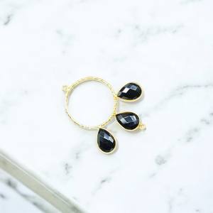 Onyx noir bricolage boucles d'oreilles faisant connecteur-boucles d'oreilles en pierres précieuses faisant des bijoux en gros trouver des composants de breloques - Product Image 1