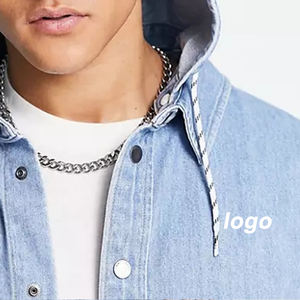 Vestes à capuche en denim décontractées de qualité supérieure personnalisées à manches longues, respirantes, légères, doublure en laine, tissu imprimé en coton pour l'hiver - Product Image 4