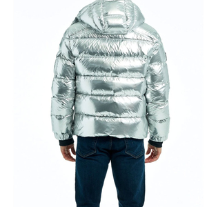 Veste matelassée en toile fine de haute qualité pour homme, pour temps froid, hiver, avec col montant, rembourrage en coton, logo personnalisé - Product Image 6