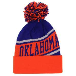 Bonnet et gants en tricot d'hiver orange avec broderie personnalisée de logo, motifs jacquard camouflage, argyle, personnages de dessins animés et lettres - Product Image 3