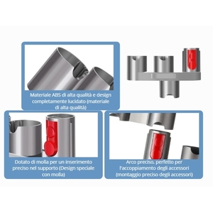 Support mural pour accessoires d'aspirateur, ensemble de 2 pièces, organisateur de rangement mural pour brosses et buses, compatible avec les modèles V15 V11 V7 6+ - Product Image 5
