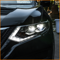Pour Nissan X-Trail Rouge 2017-2021 : Ensemble de phares améliorés à configuration avancée avec projecteur à lentille Bi-LED et clignotants séquentiels