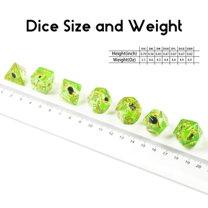 Factory Wholesale Dungeons and Dragons D&amp;D Role Playing Games Polyhedral Resin <strong>Dice</strong> <strong>Set</strong> 16mm Square Green - Product Image 3