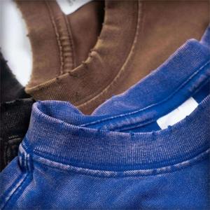 Logo personnalisé été hommes T-shirt 100% coton blanc noir unisexe surdimensionné Vintage Stone Washed chemises en détresse pour hommes - Product Image 3