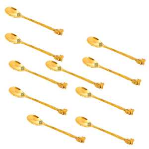 Cuchara de Latón Dorado de Diseño con Motivo de Árbol, Cubertería Elegante para Fiestas y Decoraciones - Product Image 5