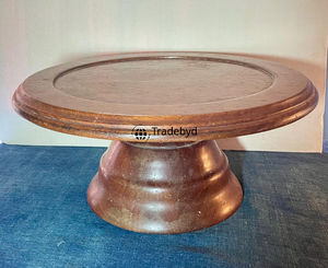 แท่นวางเค้กไม้ทรงกลมหรูหราสำหรับงานปาร์ตี้ที่ให้บริการเบเกอรี่และของตกแต่งบ้าน - Product Image 2