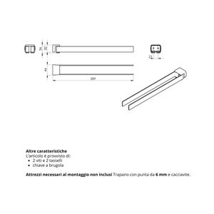 Panarea porta asciugamani da 35cm con cerniera per mobili da bagno in ottone cromato lucido o spazzolato con finitura cromata - Product Image 4
