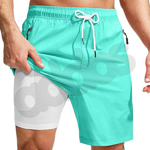 100% Polyester athlétique course maille hommes maillot de bain avec doublure de Compression séchage rapide conseil Shorts maillot de bain maillots de bain - Product Image 1
