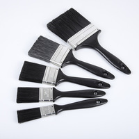 Pinceau plat de 1,5 pouce pour peinture murale, en poils de porc mélangés, manche ergonomique en plastique, robuste, pour bricolage industriel, teinture du bois, vernis, laque
