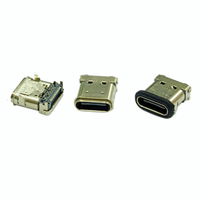 Connecteur USB 3.0 Type C femelle SMT à angle droit étanche Ariba Technology, finition de contact dorée, boîtier PA10T, coque en acier inoxydable 94