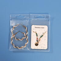 Sacs d'emballage pour bijoux en PVC transparent givré avec trou de suspension, 5,1x9,5 et 6,2x11,3 cm, en stock, pour boucles d'oreilles, bagues, colliers