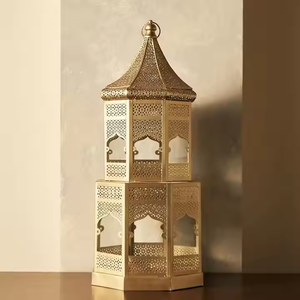 Decoraciones de Ramadán, Portavelas de Metal Moderno Hecho a Mano de Alta Calidad, Linterna con Corte Preciso - Product Image 3