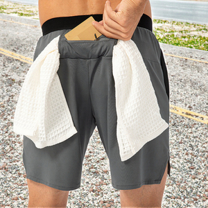 Shorts de sport d'été 2026 en toile tricotée respirante, taille mi-haute, séchage rapide, élastique, pour la course, décontracté, fitness, coupe ample - Product Image 3