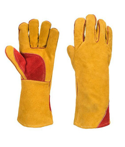 Vente en gros de gants de soudage en cuir, croûte de cuir de vache, gants de soudage de sécurité de haute qualité, paume renforcée - Product Image 3