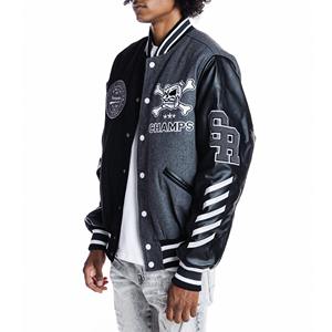 Qualité supérieure Letterman Baseball College Varsity Winter Bomber Jacket Fibre de bambou mince col montant Softshell - Product Image 4