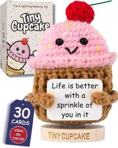 Adorno de Muñeca Cupcake Tejida a Crochet, Hecha a Mano, con Frases Positivas, para Celebraciones de Amistad y Regalos Diarios para Todas las Edades, Venta al Por Mayor - Product Image 6