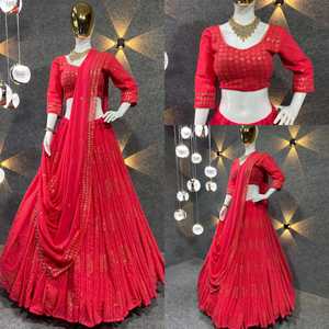 Nouvelle arrivée, Lehenga Choli de haute qualité en Georgette lourde avec broderie, avec Dupatta, exportateur mondial, Lehenga Choli pour femmes - Product Image 6