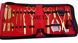 Pro Hair Extension Tape L Pliers Combo Set Gold Edition Outils d'extension de cheveux professionnels - Product Image 2