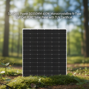 Panneau solaire monocristallin de type N à demi-cellules PERC Sun Gold Power SG550WM 600W avec certificat TUV - Product Image 3
