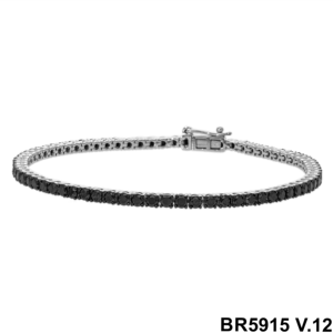 Everyday Elegant 14K Yellow Gold Rhodium Plated Tennis Bracelet 3.82 Carats Brilliant Cut Diamonds Diamond Bracelets <b>Bangles</b> - Product Image 2