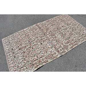 Tapis turc Vintage classique 3.8 X 6.8ft traditionnel blanc fait à la main laine Patchwork Design Latex support Rectangle couloir 10mm - Product Image 4