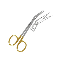 Tijeras de tejido medio dorado dentado TC Locklin tijera 16,5 cm tejido Dental disección sutura laboratorio Tijera
