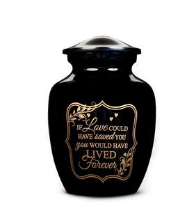 Urne en métal noir de taille personnalisée pour adultes, femme ou homme, vase funéraire décoratif pour cendres funéraires et funérailles pour restes humains - Product Image 1