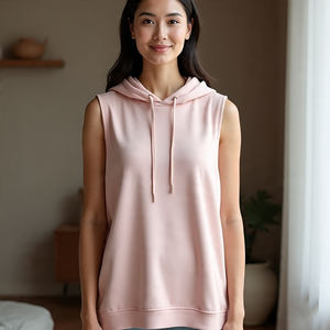 Cordón recortado sin mangas mujer Sudadera con capucha entrenamiento correr Fitness ejercicio camisetas sin mangas con capucha sin mangas señoras - Product Image 4