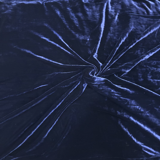Navy Blue 100% Polyester Silk Velvet Korean Makhmal Super Silk Velvet for Girls for Luggage and Wedding Use