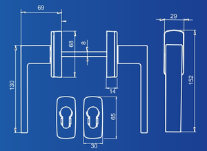 Juego de manija de puerta de palanca Atlas con rosetas - Product Image 2