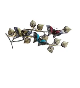 Настенный Декор ручной работы, многоцветный 3D дизайн бабочки, настенная скульптура, подвесная лист современного искусства
