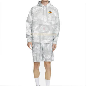 ชุดสตรีทแวร์ผ้าคอตตอน100% สำหรับผู้ชายกางเกงขาสั้นผ้าคอตตอนไซส์ XL มีฮู้ดระบายอากาศได้สำหรับฤดูร้อน - Product Image 1